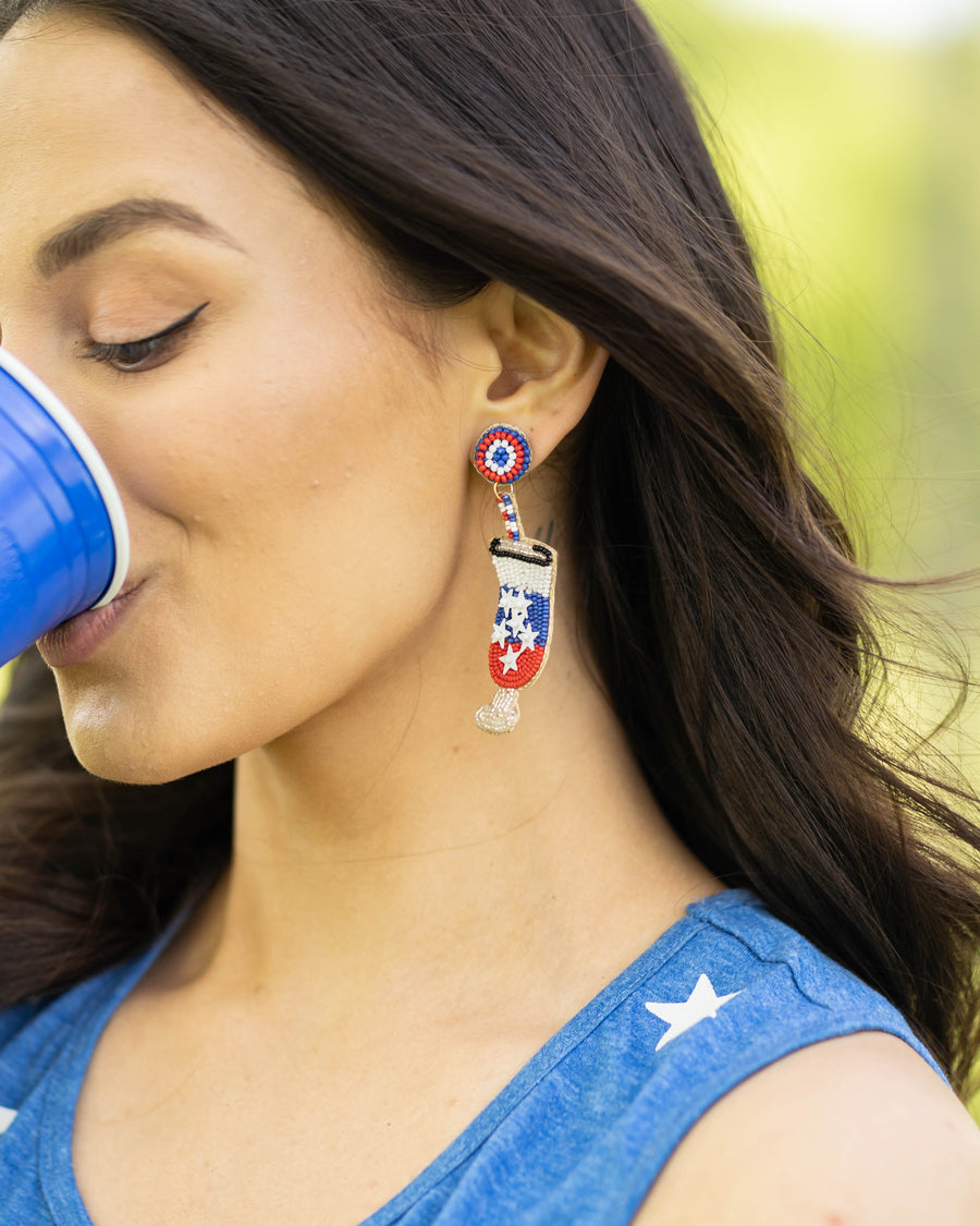 Time To Celebrate Statement Earrings - Red