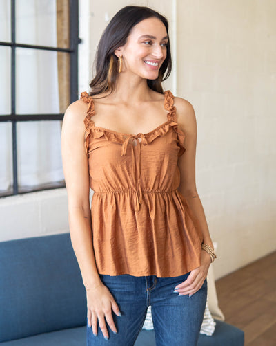 She's So Darling Ruffle Top - Honey