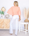 Clarissa Smocked Peplum Blouse - Sweet Apricot