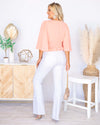 Clarissa Smocked Peplum Blouse - Sweet Apricot