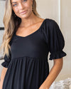 Take Me Out Babydoll Top - Black