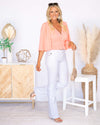 Clarissa Smocked Peplum Blouse - Sweet Apricot
