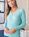 Coffee Date Knit Top - Seafoam