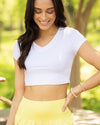Go Getter V-Neck Top - White