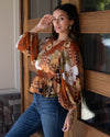 At Golden Hour Smocked Top - Cinnamon
