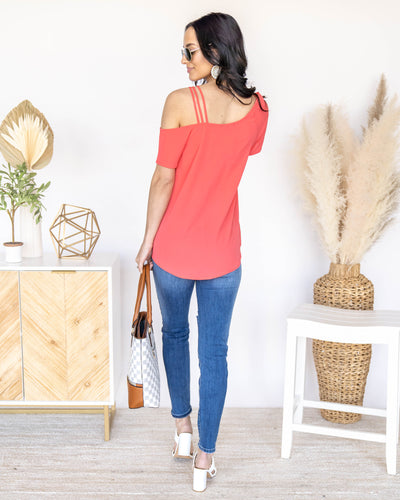Dash Of Sass Top - Hot Coral