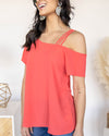 Dash Of Sass Top - Hot Coral