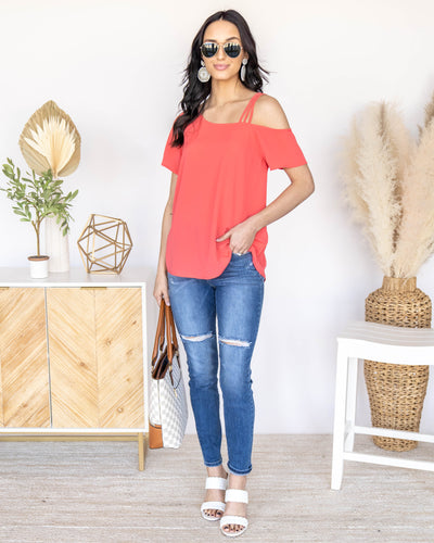 Dash Of Sass Top - Hot Coral