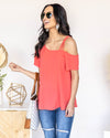 Dash Of Sass Top - Hot Coral