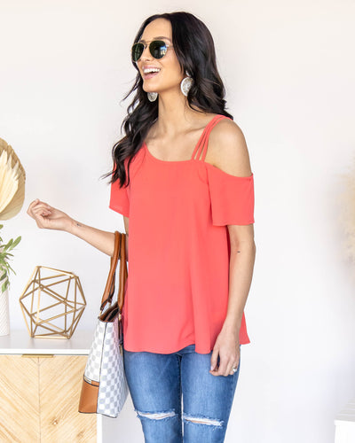 Dash Of Sass Top - Hot Coral