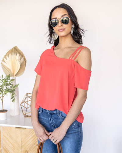 Dash Of Sass Top - Hot Coral