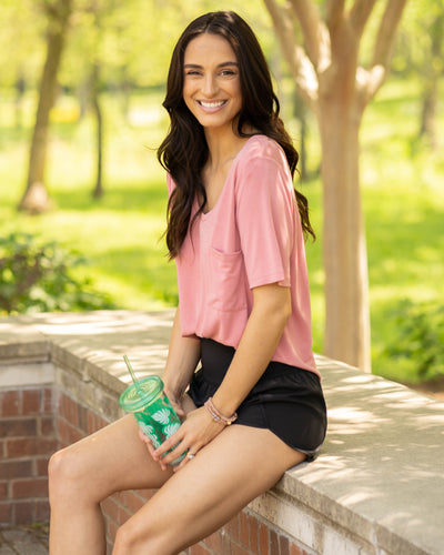My Favorite Pocket Tee - Dusty Rose