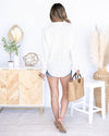 Whitney Button Down Waffle Knit Top - Off White