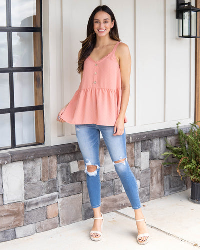 The Sweetest Thing Babydoll Top - Coral