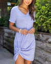 Dakota Twist Front Dress - Heather Blue