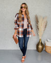 Dani Plaid Button Down Shacket - Camel Multi