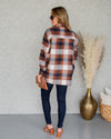 Dani Plaid Button Down Shacket - Camel Multi
