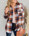 Dani Plaid Button Down Shacket - Camel Multi