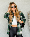 Dani Plaid Button Down Shacket - Green Multi