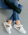 Dillon Faux Leather Sneakers - Leopard/Off White