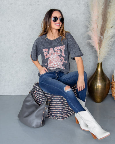 Easy Tiger Graphic Tee - Faded Black