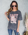 Easy Tiger Graphic Tee - Faded Black
