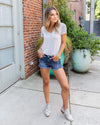 Evans V-Neck Lightweight Top - Light Grey