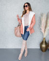 Evie Suede Fleece Lined Jacket - Salmon