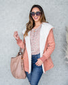 Evie Suede Fleece Lined Jacket - Salmon