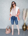 Evie Suede Fleece Lined Jacket - Salmon