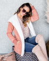 Evie Suede Fleece Lined Jacket - Salmon