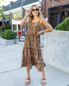 Meadow Ditsy Floral Midi Dress - Camel