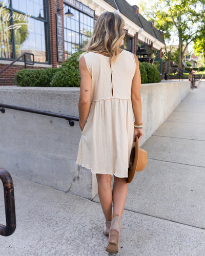 Sandra Pocketed Dress - Cream