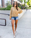 Alma Relaxed Sleeve Knit Top - Light Mustard