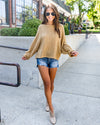 Alma Relaxed Sleeve Knit Top - Light Mustard