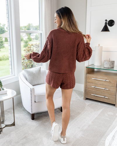 Melany Cable Knit Sweater - Marsala