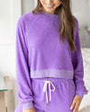 Julia Banded Fleece Top - Lavender
