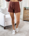 Melany Cable Knit Shorts - Marsala