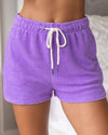 Julia Pocketed Fleece Shorts - Lavender