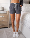 Julia Pocketed Fleece Shorts - Charcoal