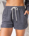 Julia Pocketed Fleece Shorts - Charcoal