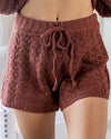 Melany Cable Knit Shorts - Marsala