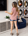 Jessie Color Block Top - Marsala