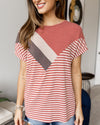 Jessie Color Block Top - Marsala
