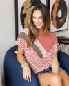 Jessie Color Block Top - Marsala