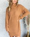 Maria Cowl Neck Sweater Dress - Camel