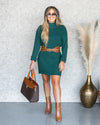 Maria Cowl Neck Sweater Dress - Hunter Green