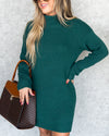 Maria Cowl Neck Sweater Dress - Hunter Green
