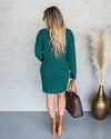 Maria Cowl Neck Sweater Dress - Hunter Green