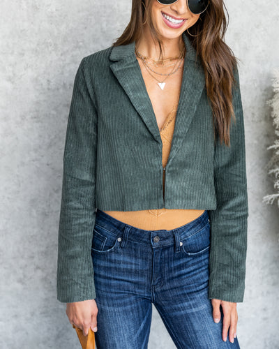 Jessie Corduroy Blazer - Deep Green